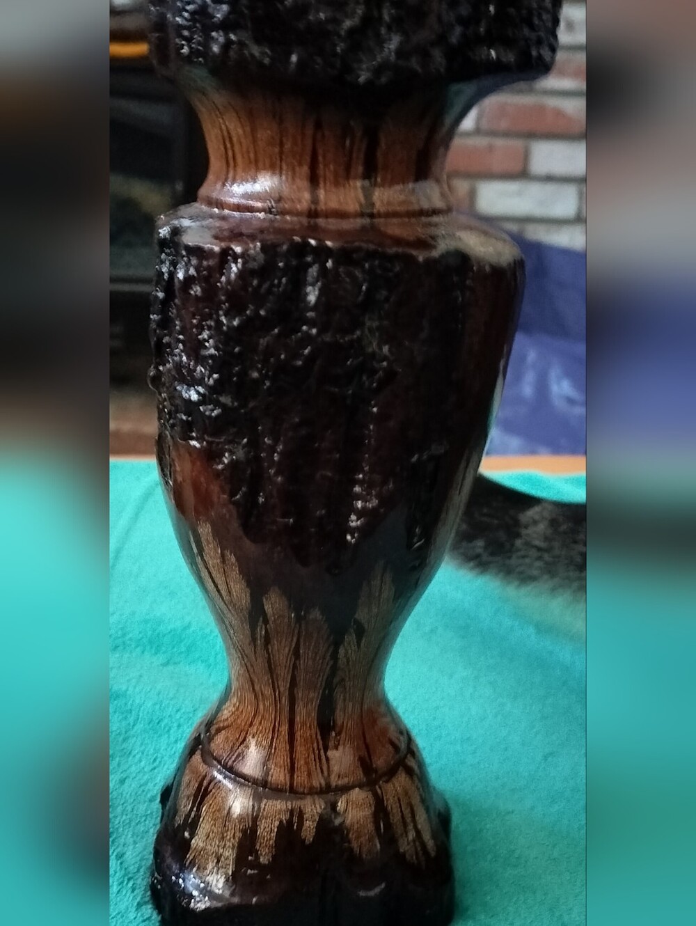 Vintage Hand-Turned New Zealand Ponga Wood Vase | Native Tree Fern Art